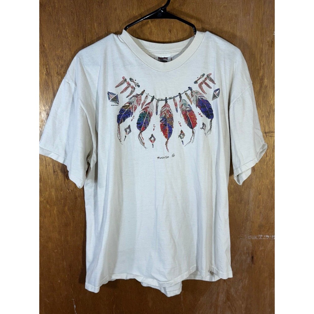 Vintage Santa Fe New Mexico Native Feather Shirt XL